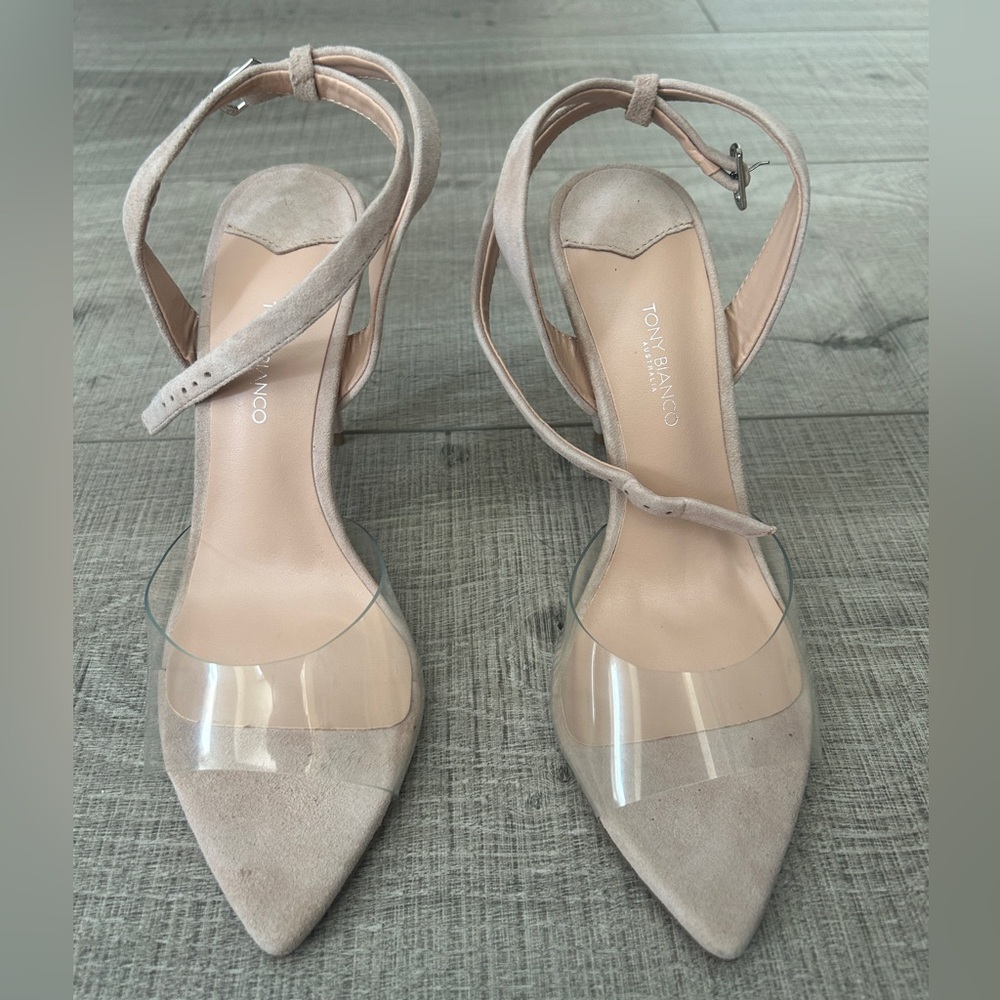 Tony Bianco Tan Suede Heels SZ 7 1/2